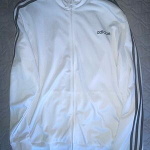 Adidas Men's White and Black Windbreaker